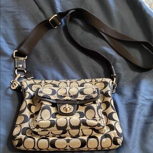 Coach Black and Cream Crossbody Bag